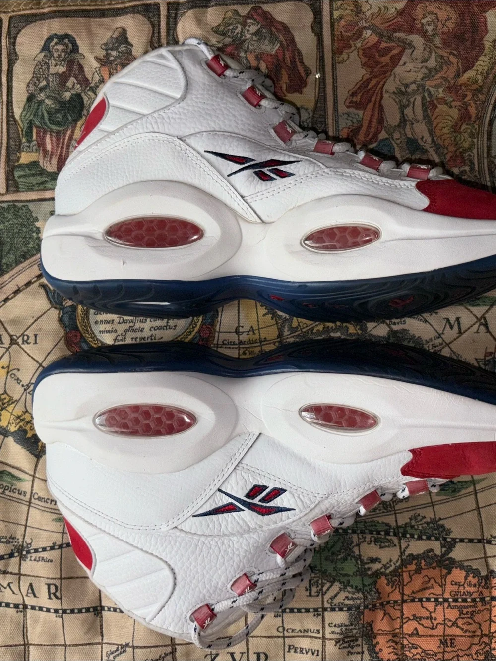 Reebok White Sneakers with Red Accents